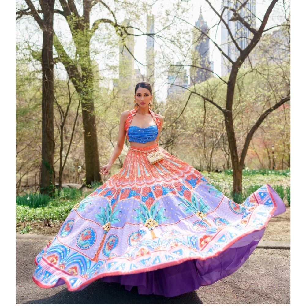Papa don’t preach Serenity- Lilac Printed And Embellished Full Lehenga Set